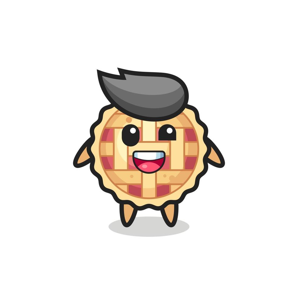 illustration of an apple pie character with awkward poses vector
