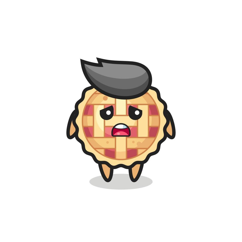 disappointed expression of the apple pie cartoon vector