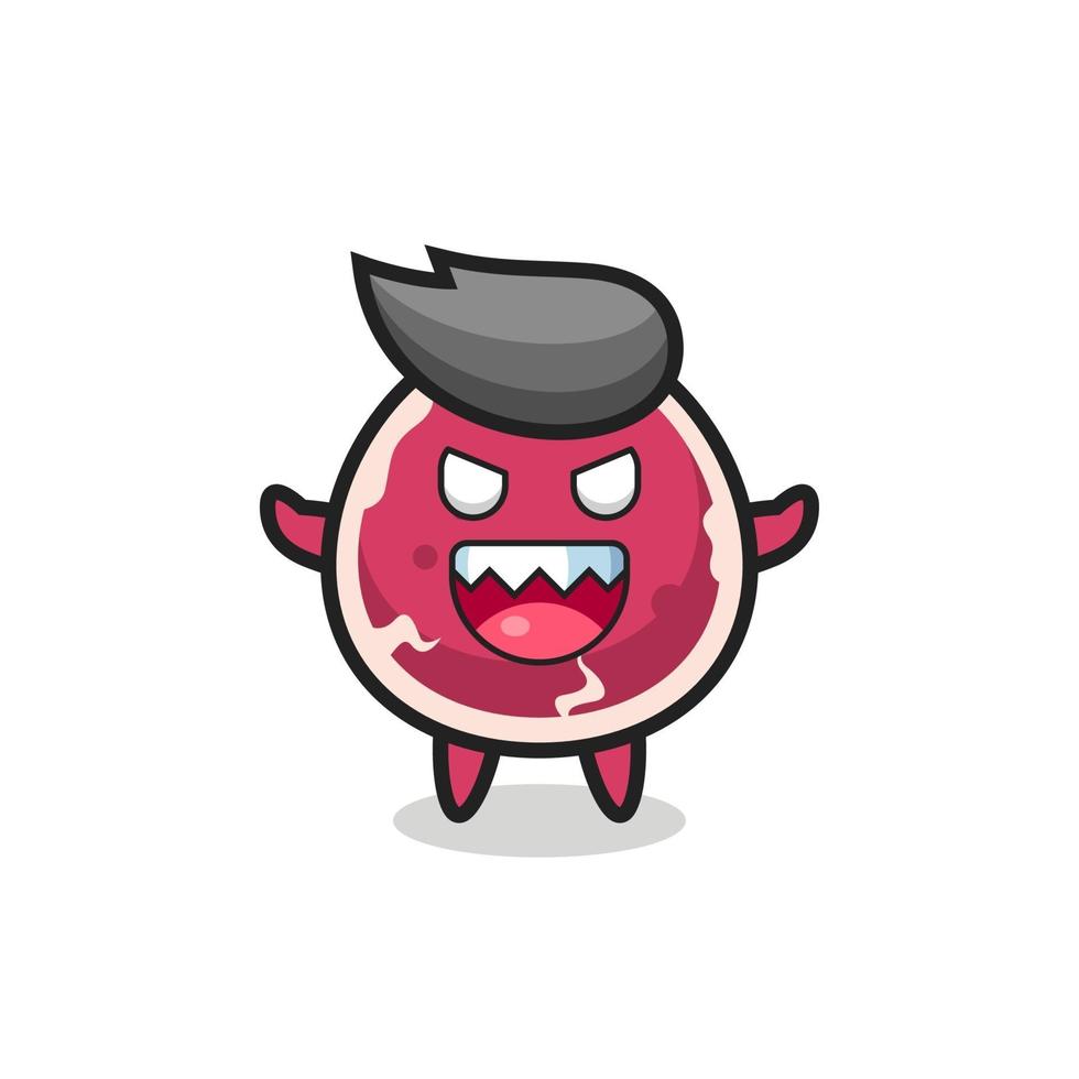illustration of evil beef mascot character vector