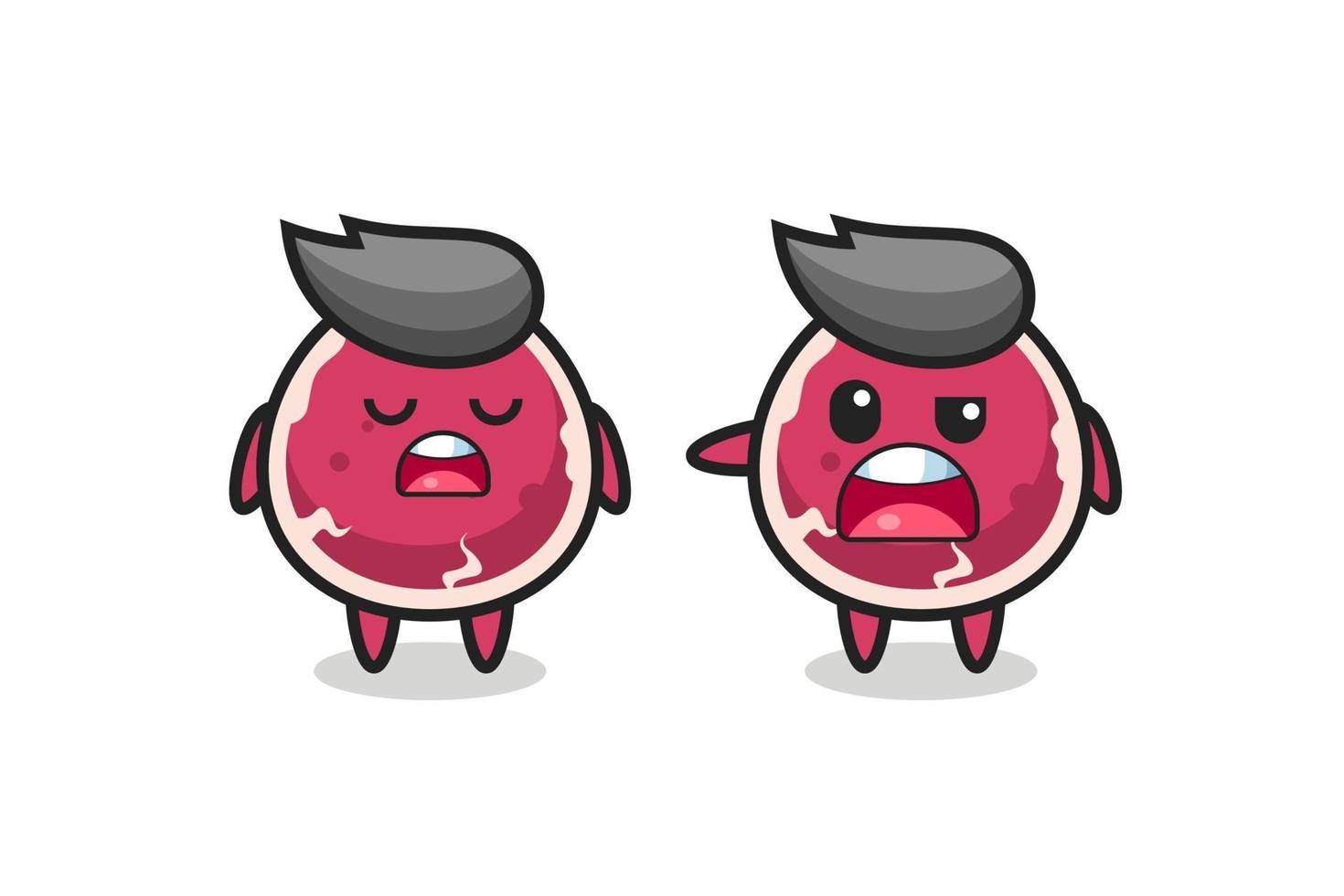 illustration of the argue between two cute beef characters 3447474 Vector Art at Vecteezy