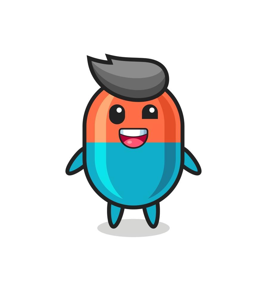 illustration of an capsule character with awkward poses vector