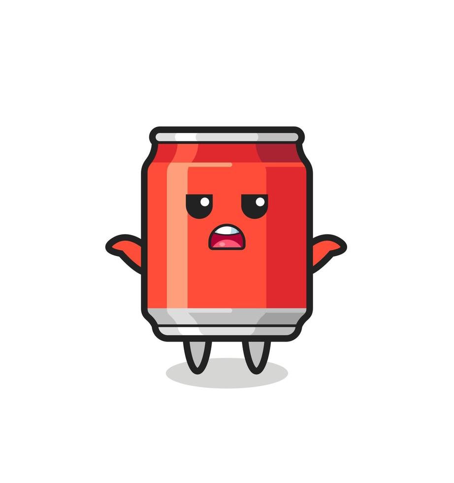 drink can mascot character saying I do not know vector