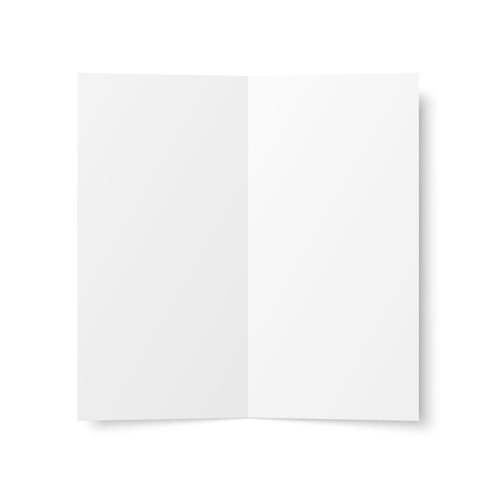 blank white twofold booklet opened vector