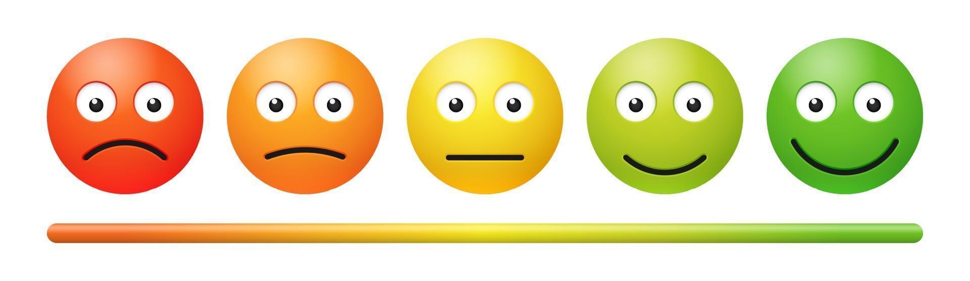 Emotion levels on the scale of different faces icon. Design element for  feedback, review, rating, product review. set emoji with different emotions  on white background. vector illustration 7802611 Vector Art at Vecteezy