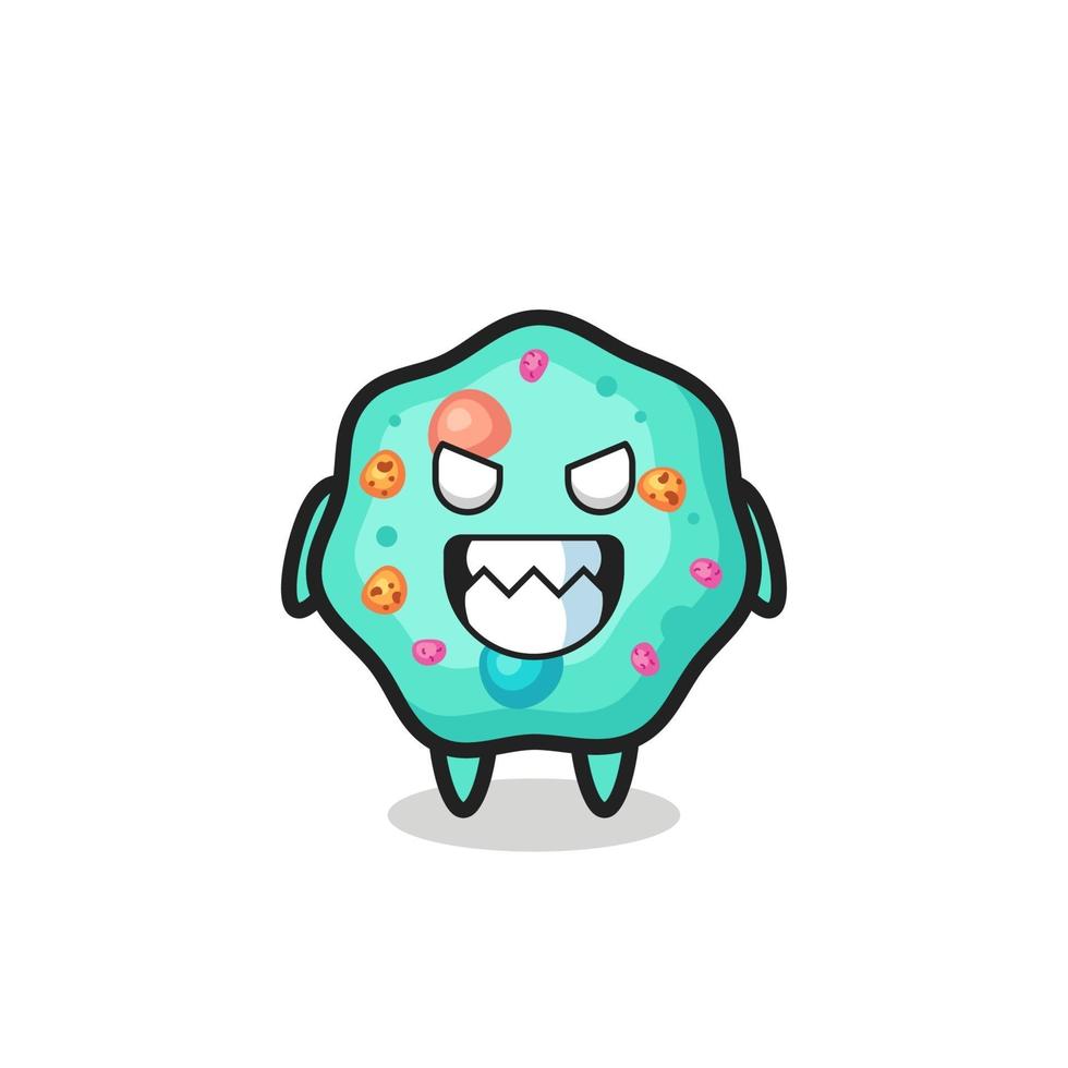evil expression of the amoeba cute mascot character vector