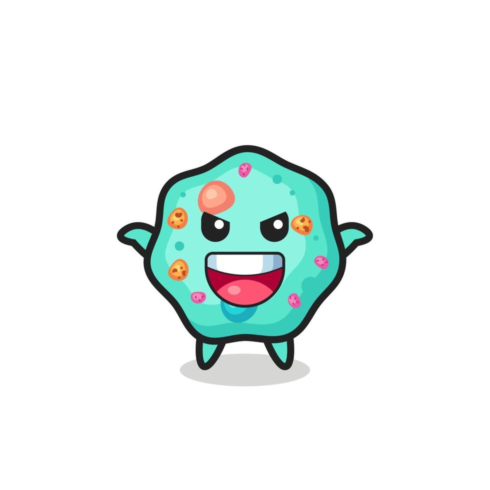 the illustration of cute amoeba doing scare gesture vector
