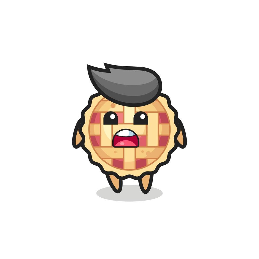 apple pie illustration with apologizing expression, saying I am sorry vector