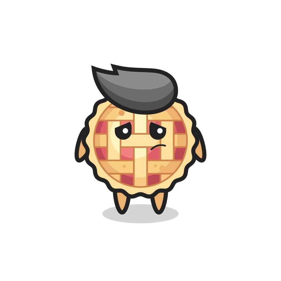 the lazy gesture of apple pie cartoon character vector