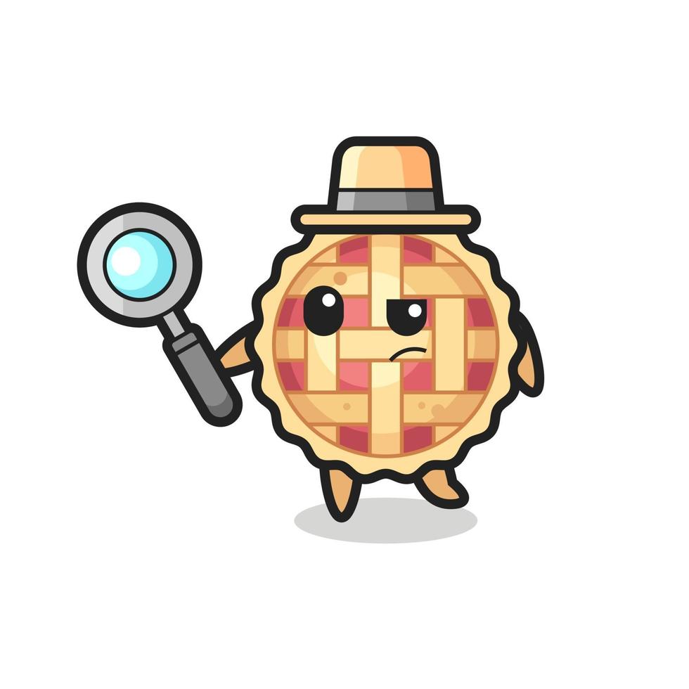 apple pie detective character is analyzing a case vector