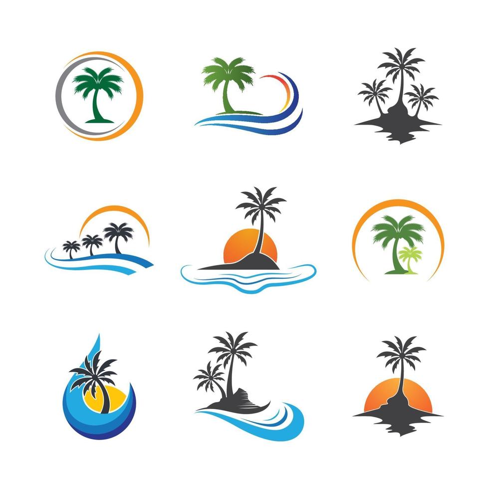 imágenes de palm tree summer logo vector