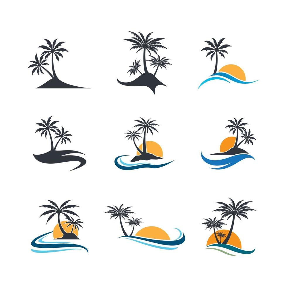 imágenes de palm tree summer logo vector