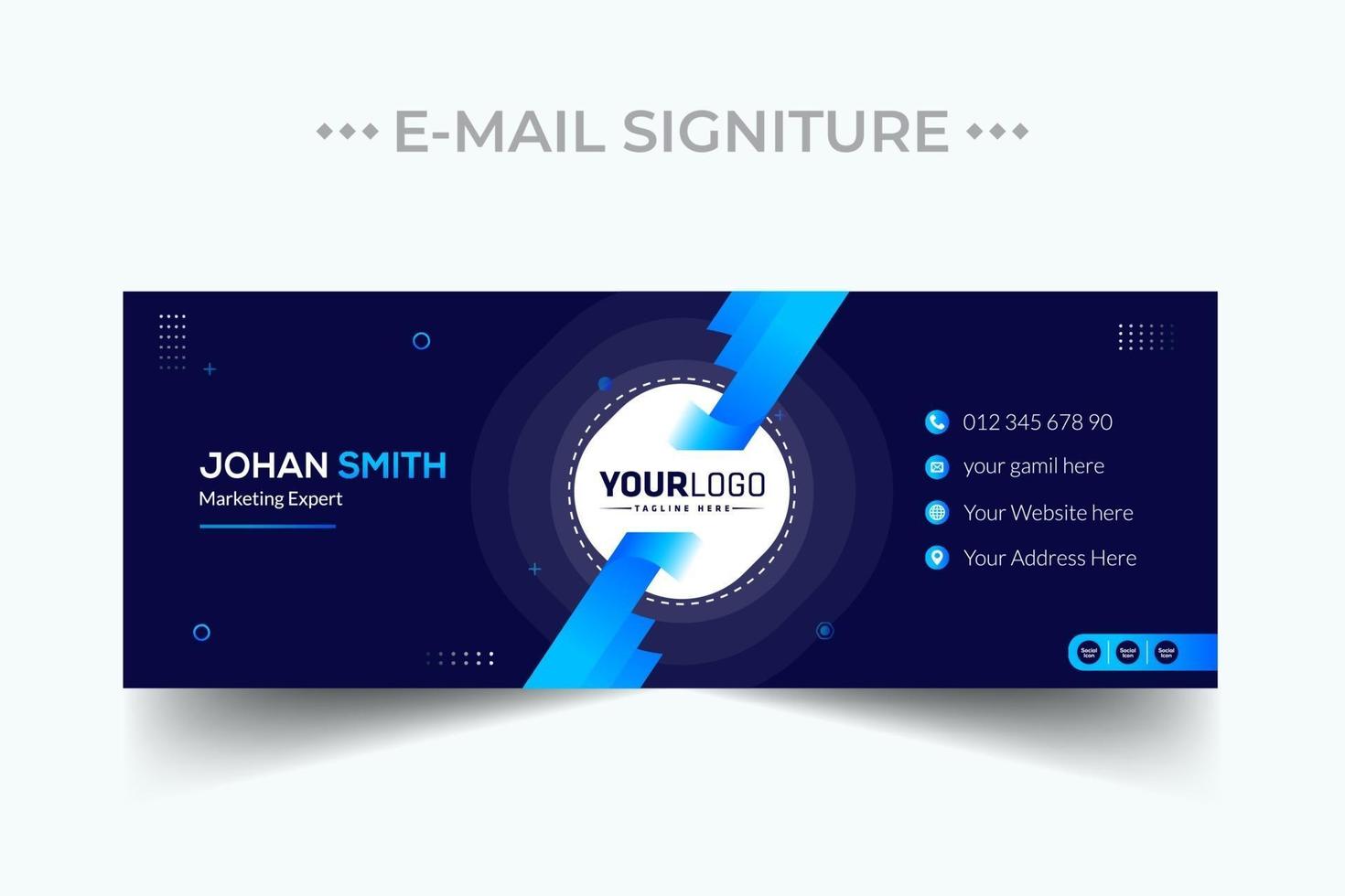 Modern email signature template or email footer design vector