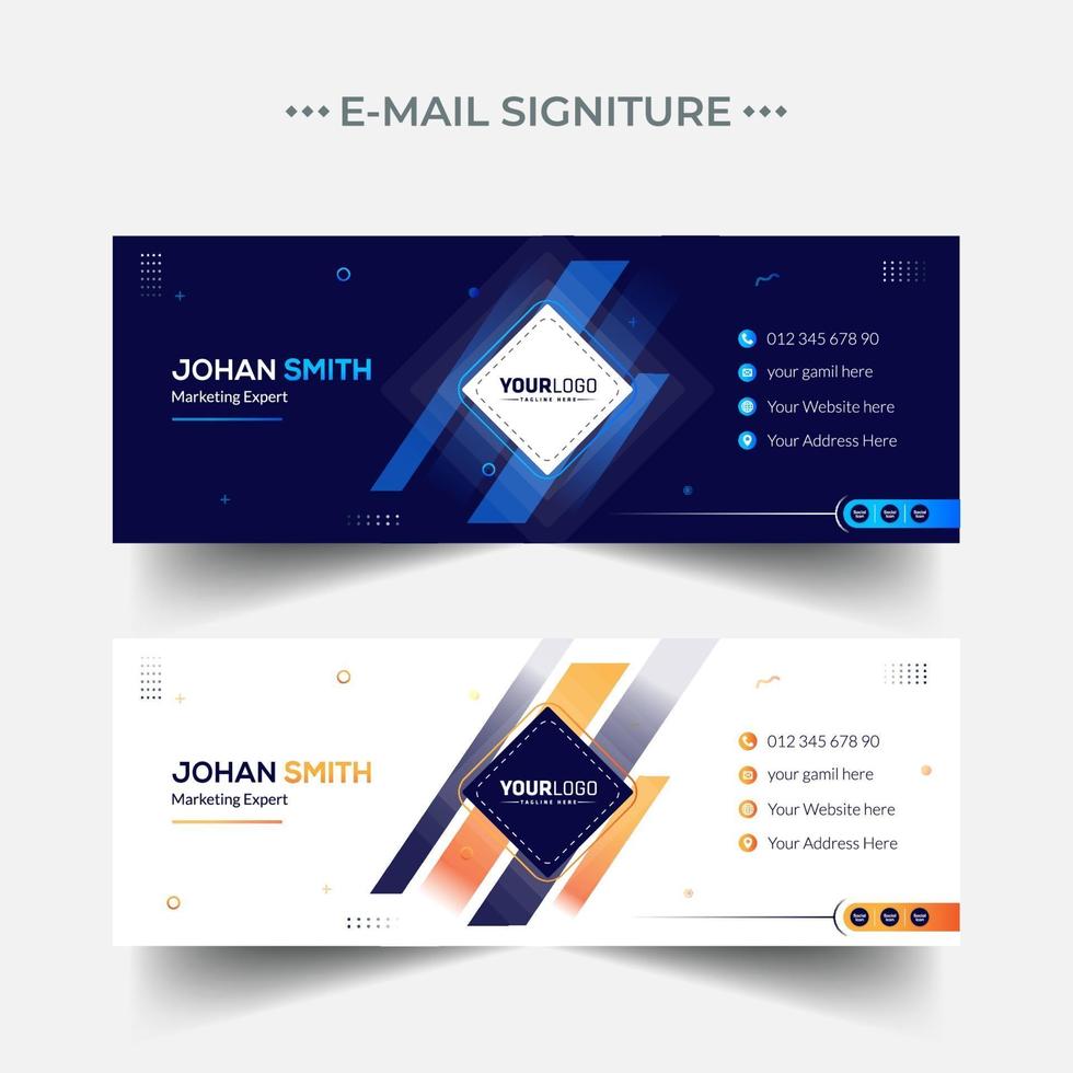 Modern email signature template or email footer vector