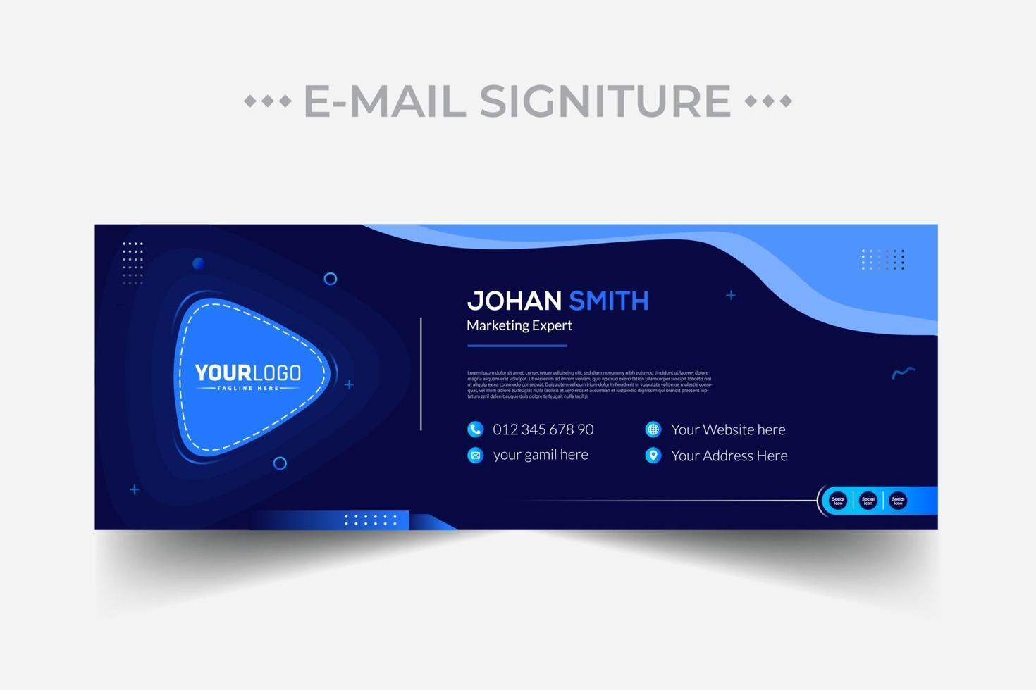Modern email signature template or email footer design vector