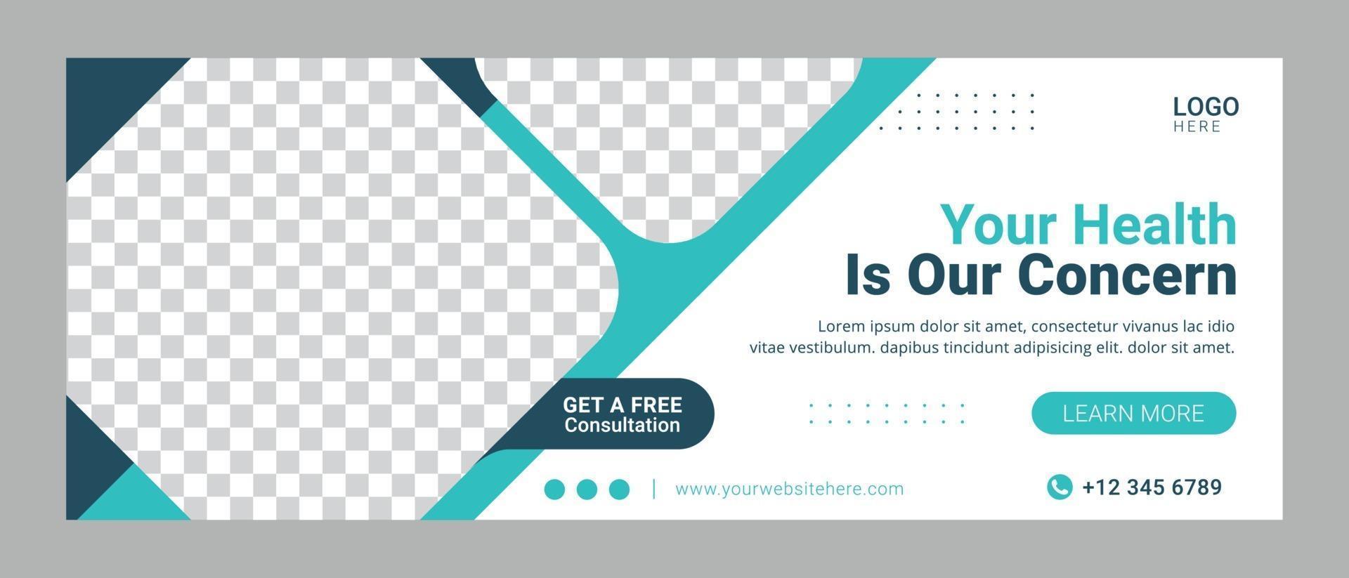 Healthcare social media cover template banner for advertisement vector