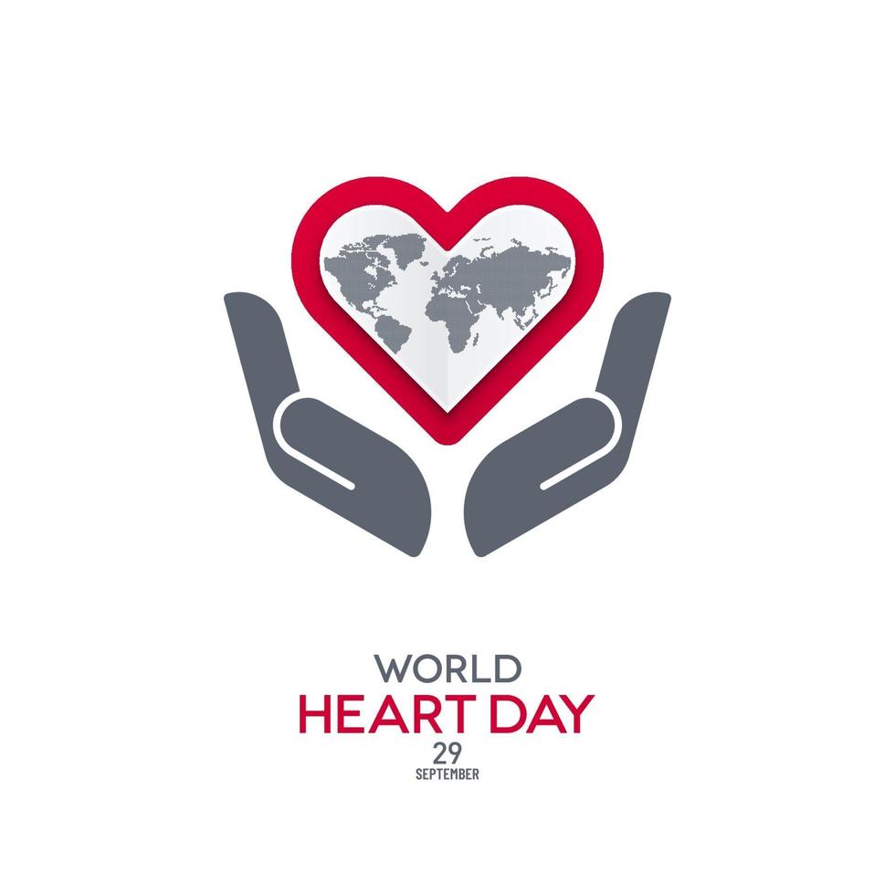 World Heart Day Banner with Hand Shapes vector