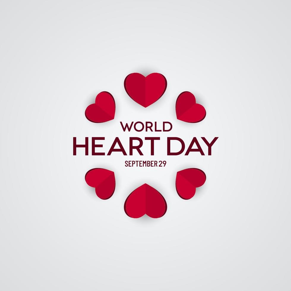 World Heart Day Banner with Flower Shaped Hearts vector
