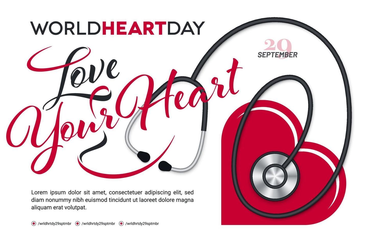World Heart Day Layout Design vector