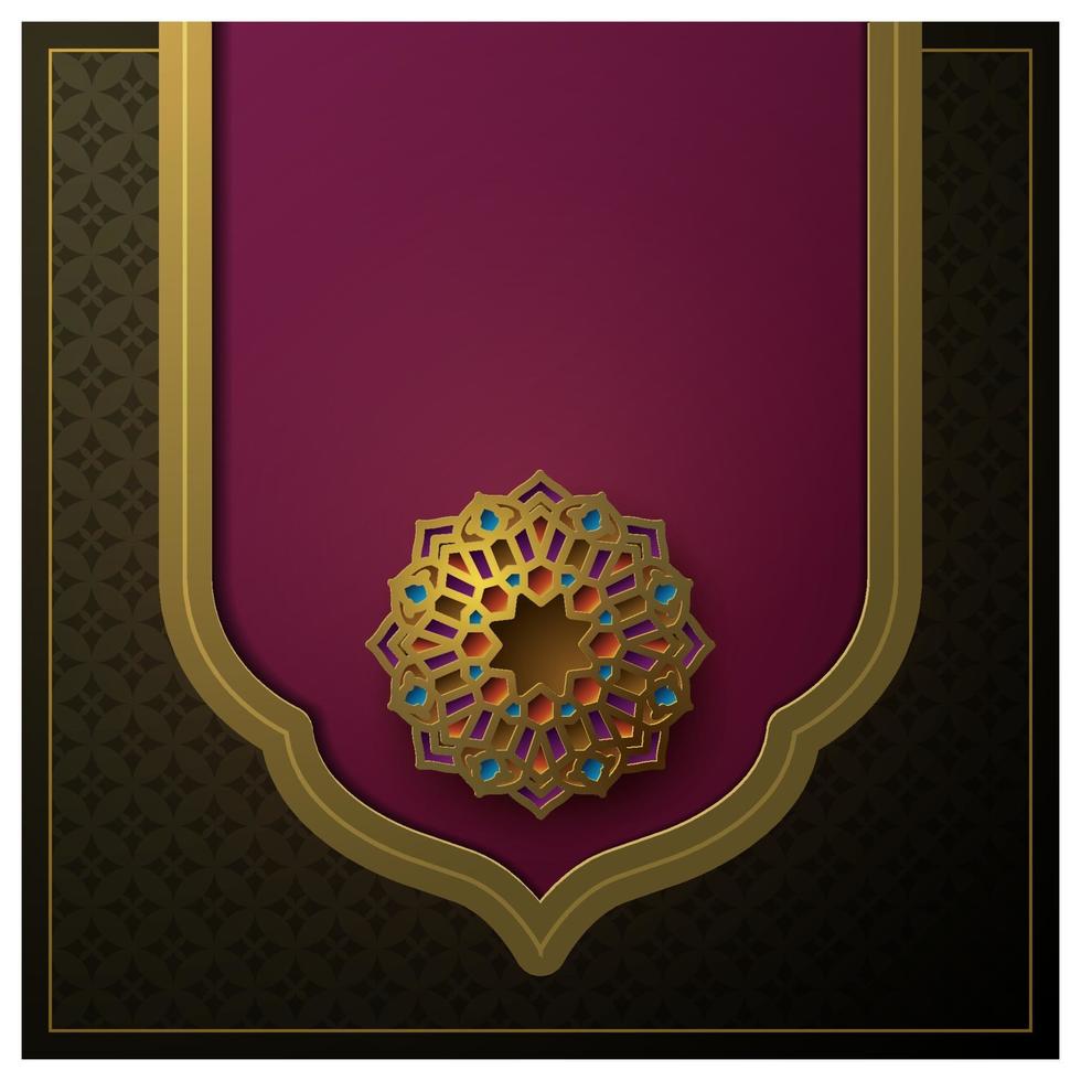 Greeting Islamic Floral Pattern Vector Design with arabic calligraphy