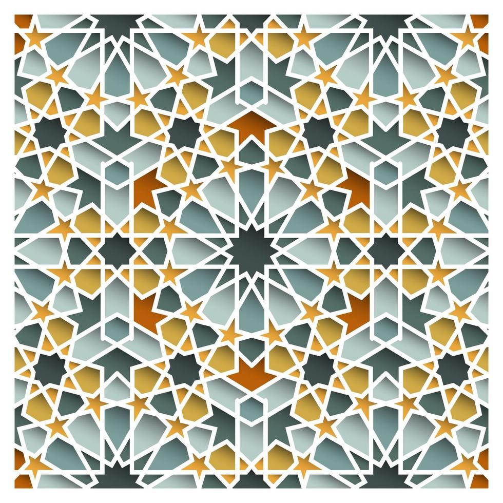 Geometric Islamic Floral Pattern Vector Design