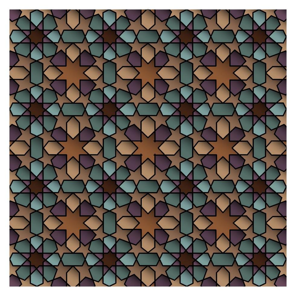 Geometric Islamic Floral Pattern Vector Design