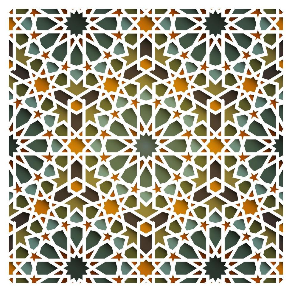 Geometric Islamic Floral Pattern Vector Design