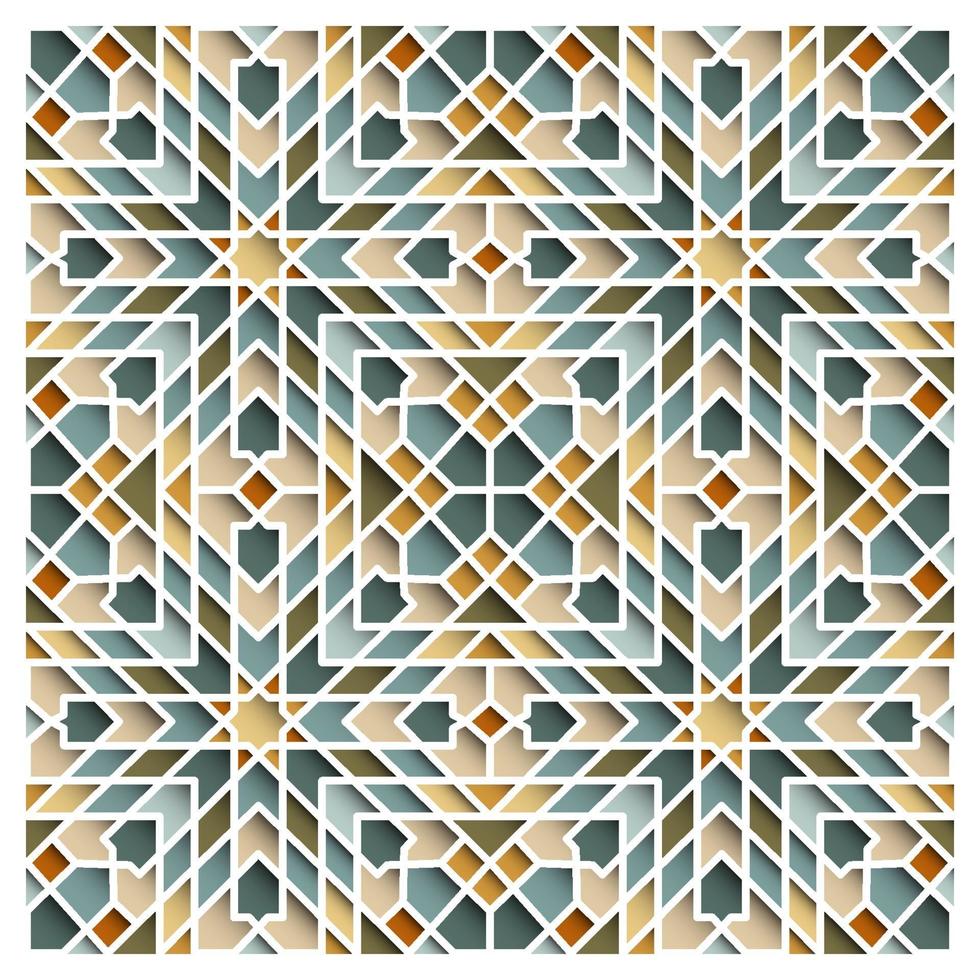 Geometric Islamic Floral Pattern Vector Design