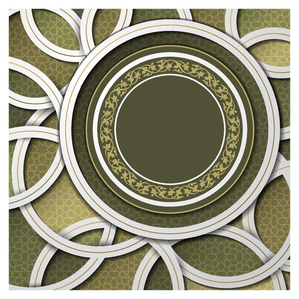 Greeting Islamic Floral Pattern Vector Design with arabic calligraphy
