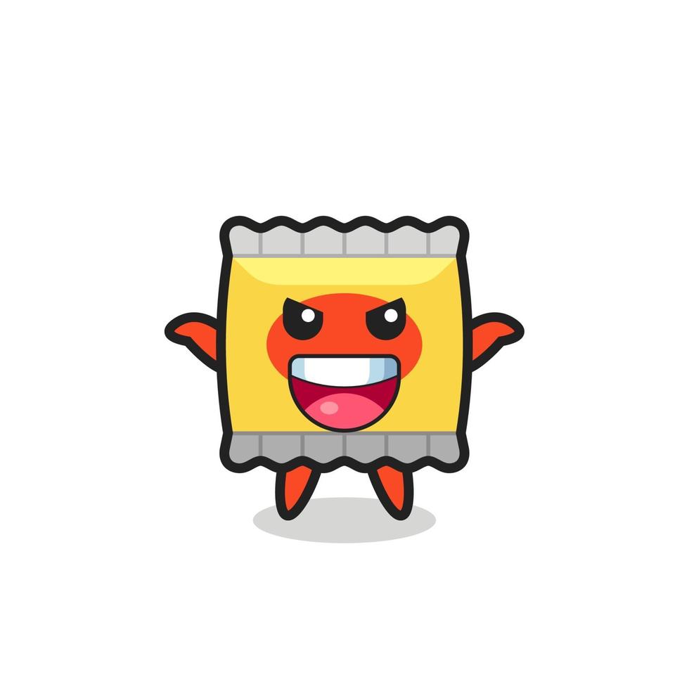 the illustration of cute snack doing scare gesture vector