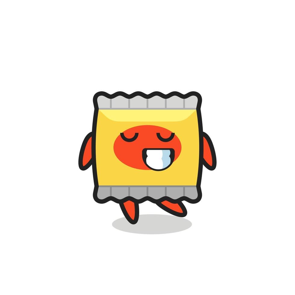 snack cartoon illustration with a shy expression vector
