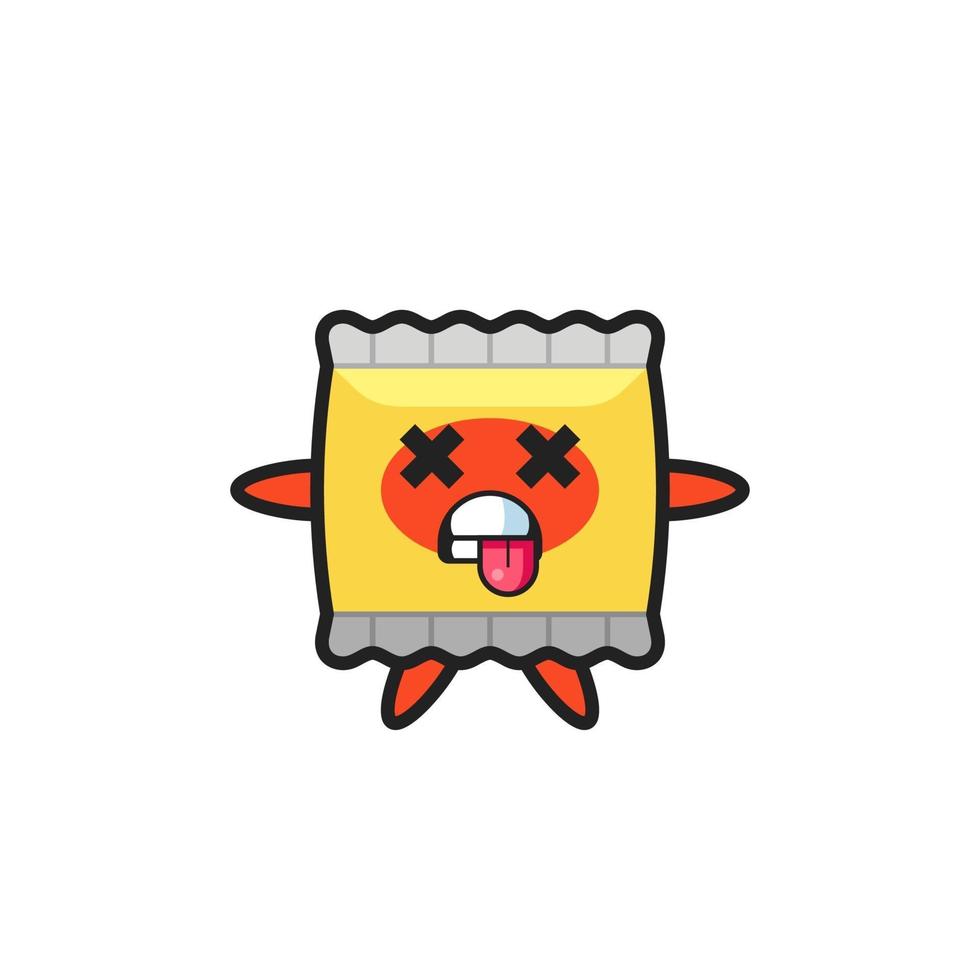 character of the cute snack with dead pose vector