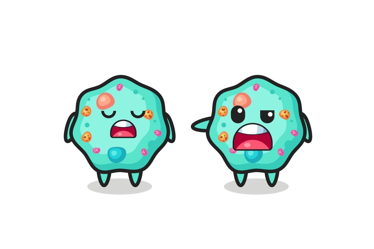 illustration of the argue between two cute amoeba characters vector