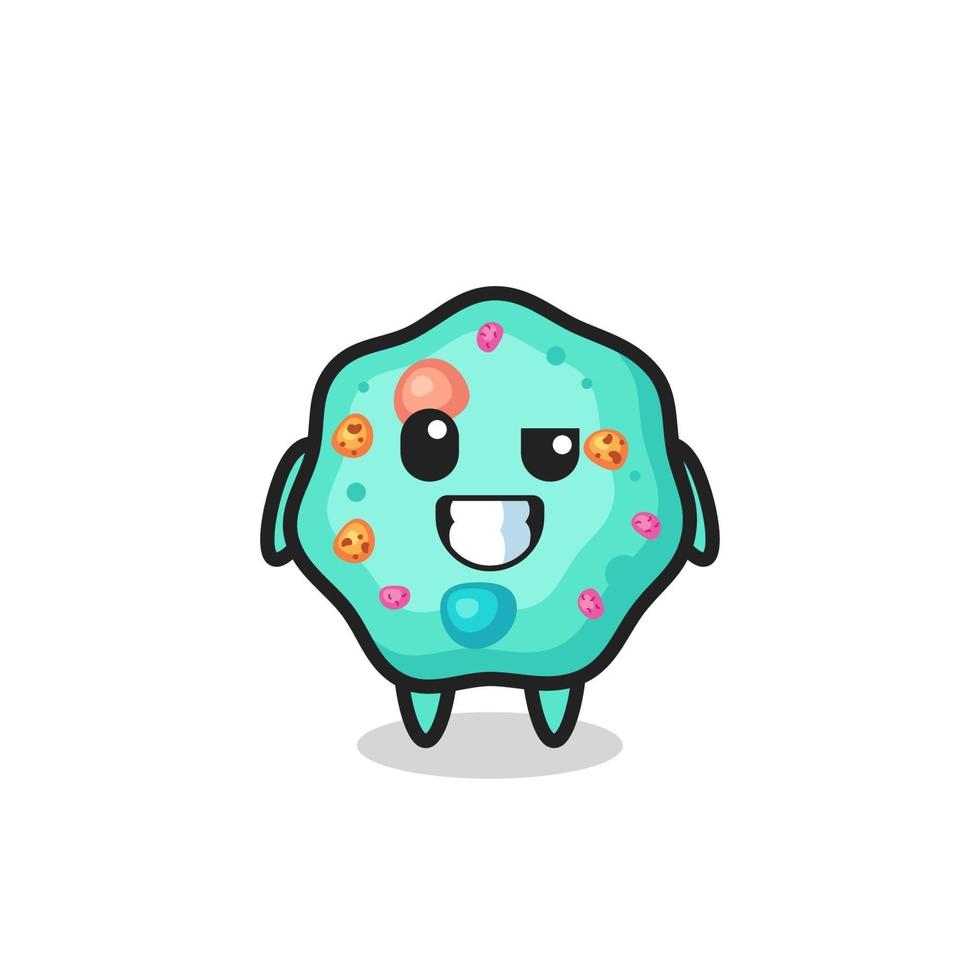 Linda mascota ameba con cara optimista. vector