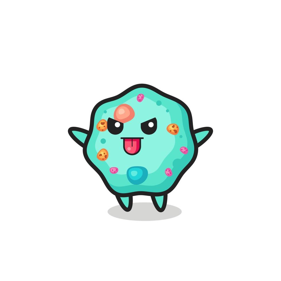 naughty amoeba character in mocking pose vector