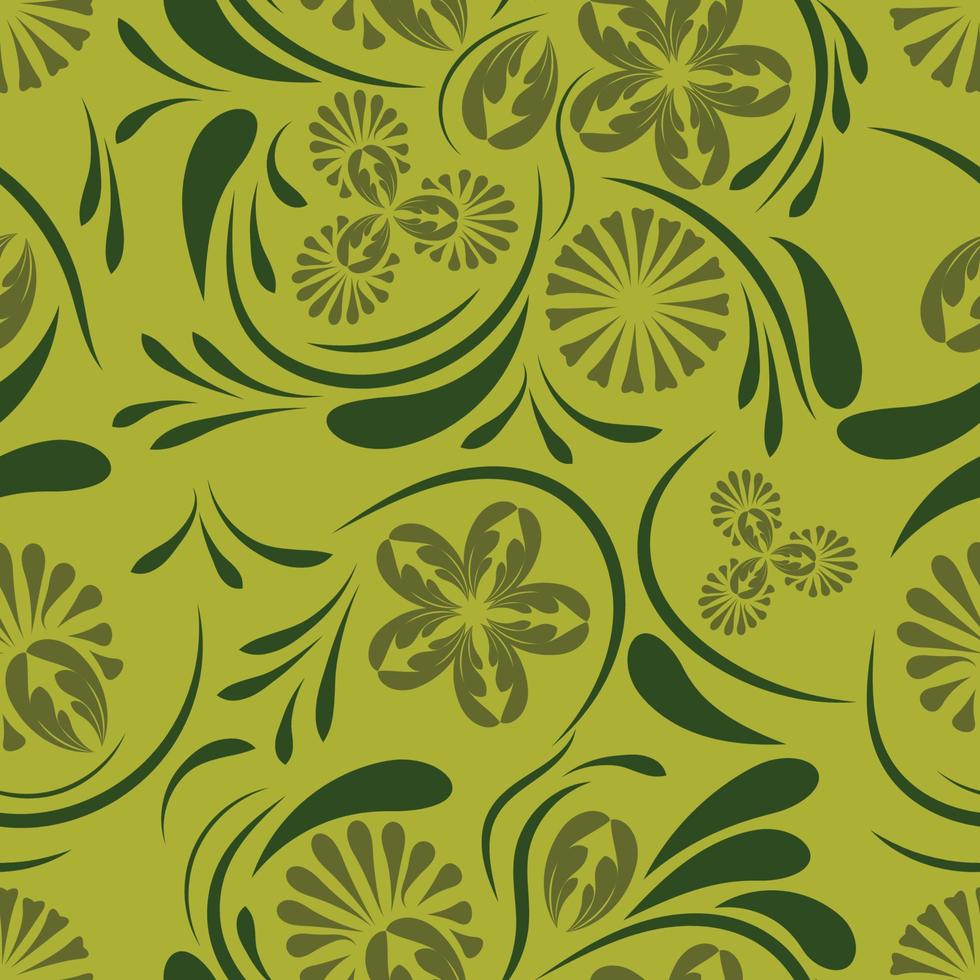 Folk flowers pattern Floral surface design Seamless pattern vector