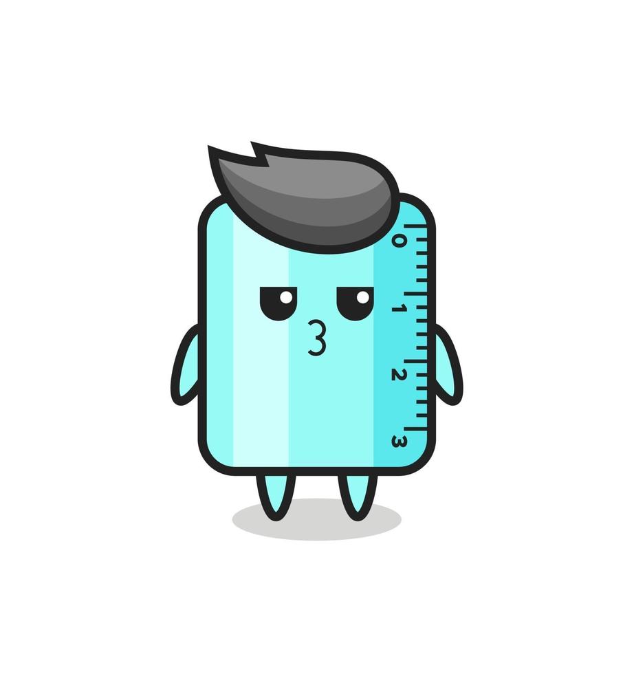 the bored expression of cute ruler characters vector