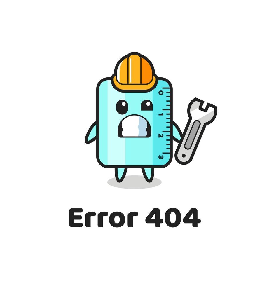 error 404 with the cute ruler mascot vector