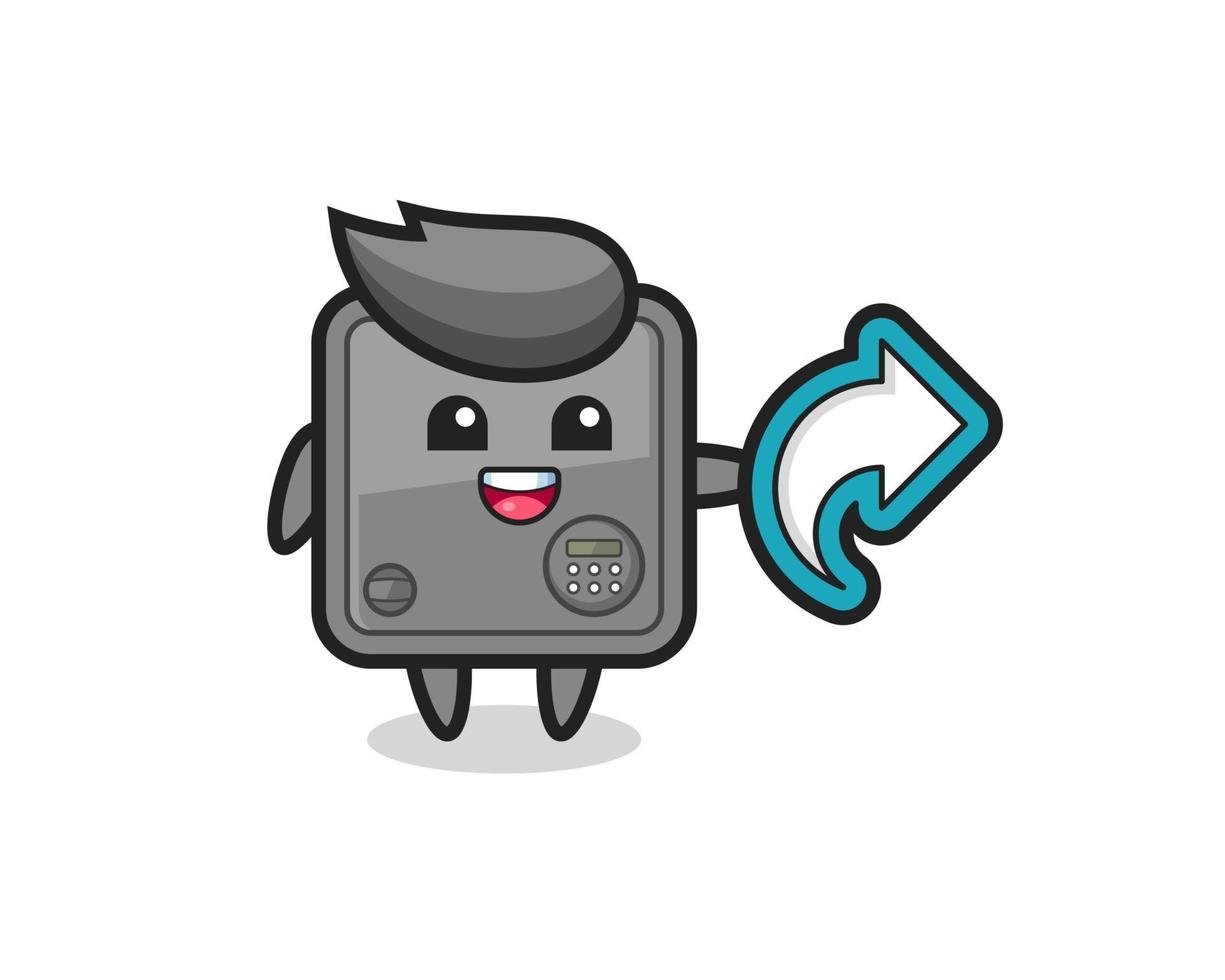 cute safe box hold social media share symbol vector