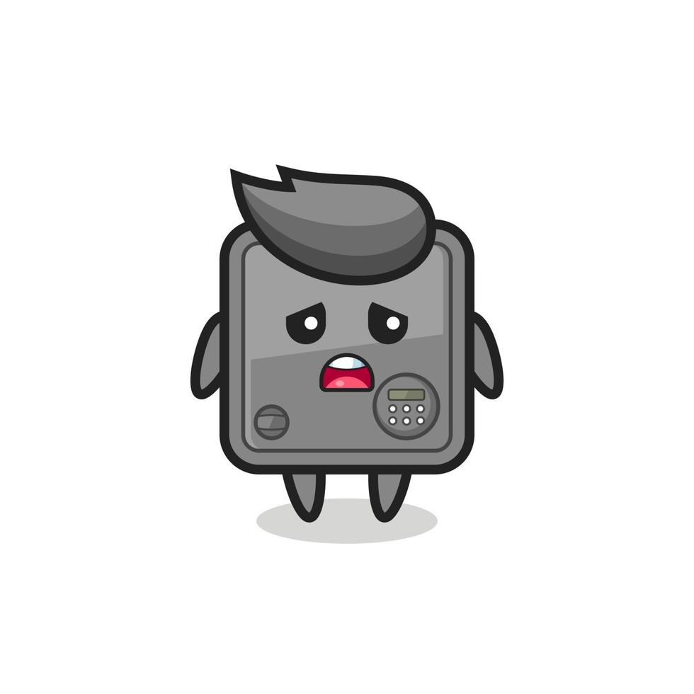 disappointed expression of the safe box cartoon vector