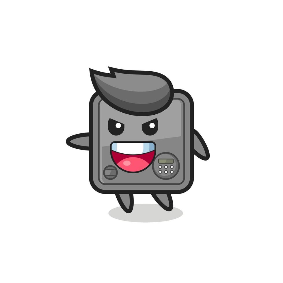 safe box cartoon with very excited pose vector
