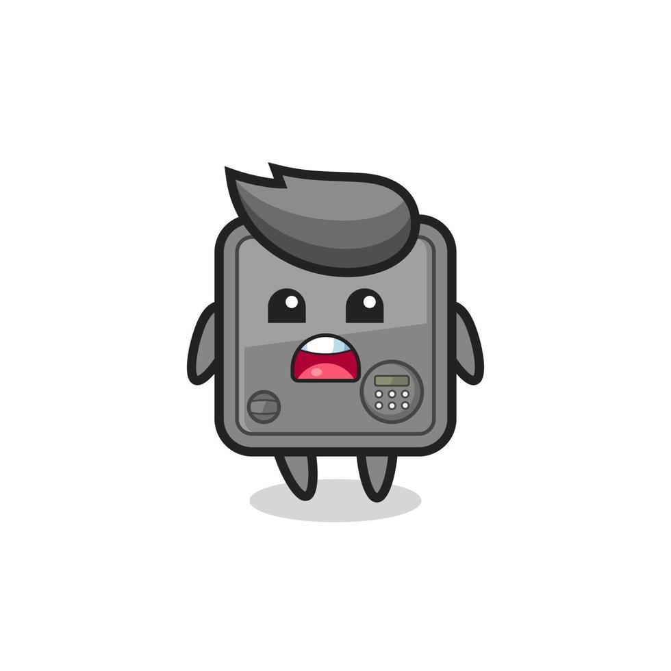 safe box illustration with apologizing expression, saying I am sorry vector