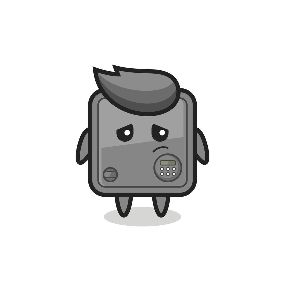 the lazy gesture of safe box cartoon character vector