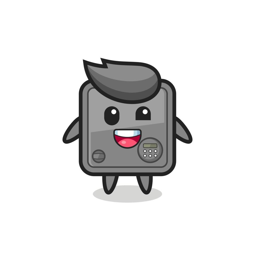 illustration of an safe box character with awkward poses vector