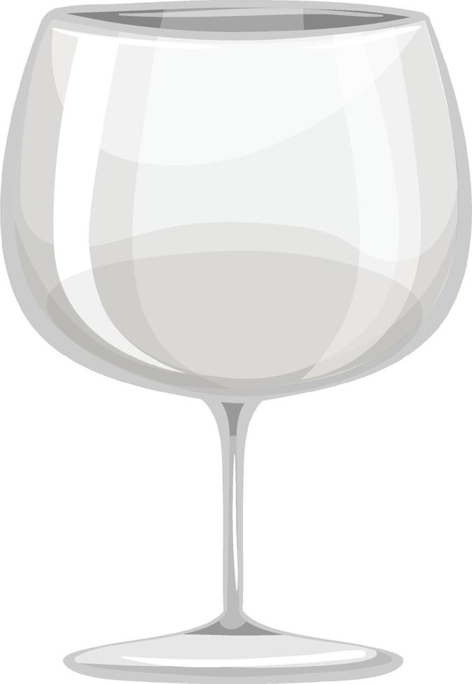 Una copa de vino vacía aislado sobre fondo blanco. vector