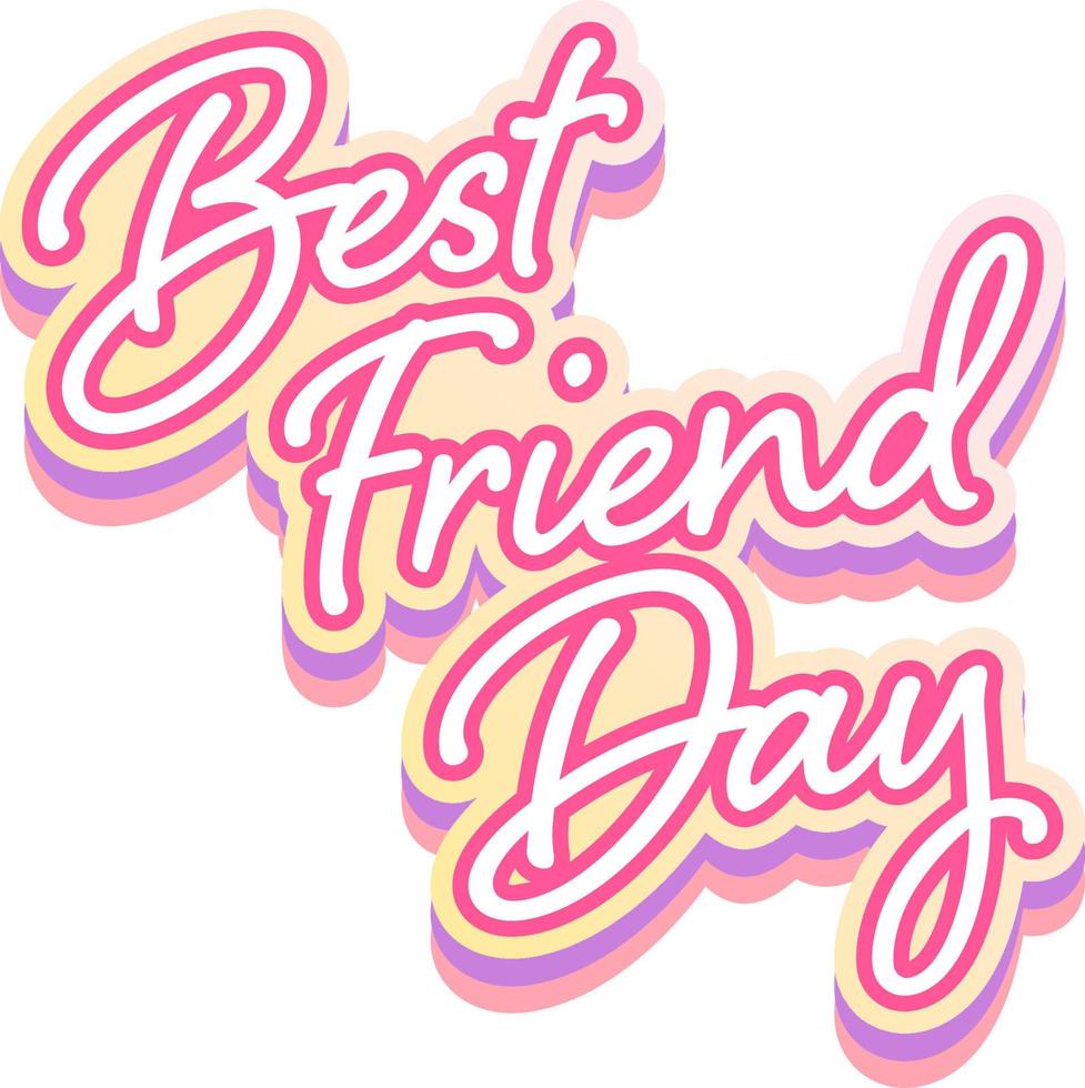 Best Friend Day Lettering Logo vector