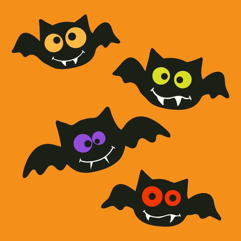 Bat vampire. Happy Halloween. Cute cartoon character. vector