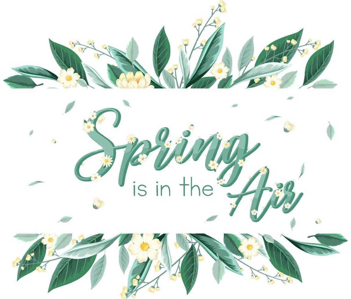 Floral spring banner template vector