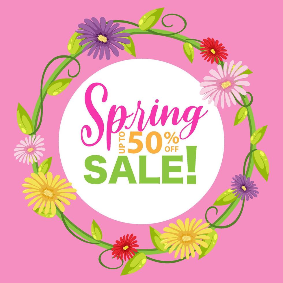 Spring sale banner template vector