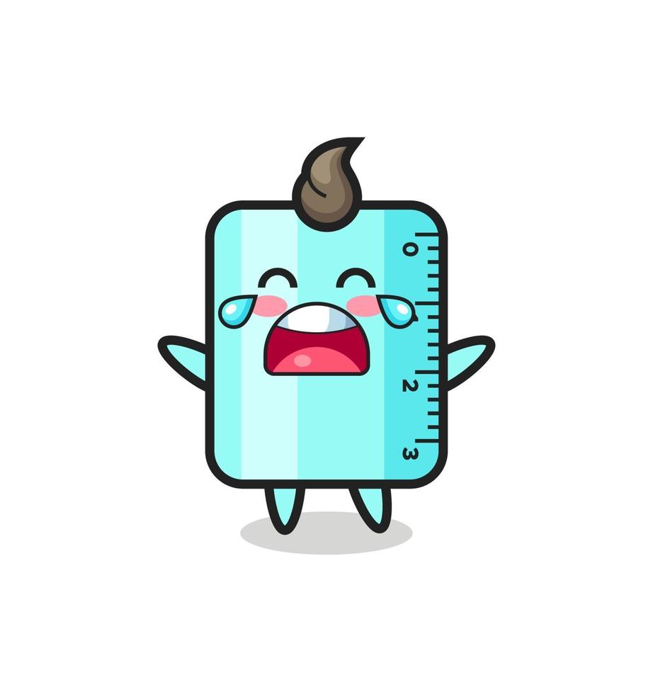 the illustration of crying ruler cute baby vector
