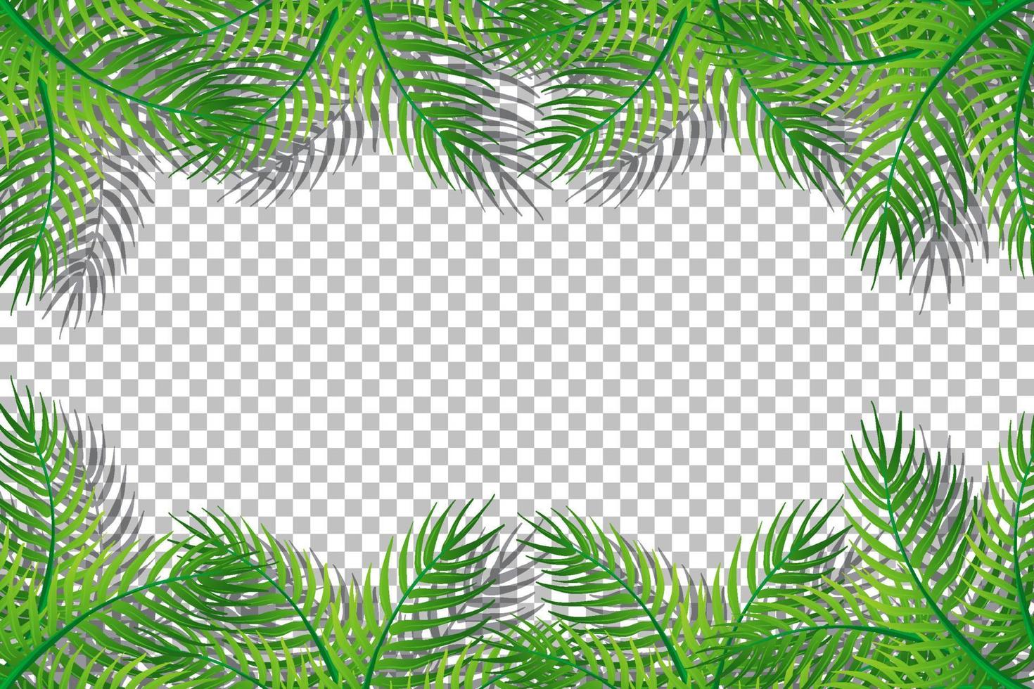 Green nature leaves frame vector